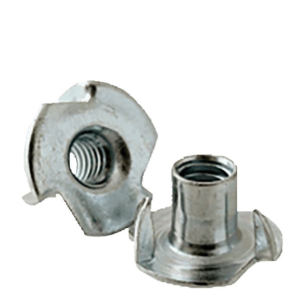 Newport Fasteners T-Nut, 3 Prongs, 5/16"-18, Steel, Zinc Plated, 5/8 in Barrel Ht, 100 PK 848511-PR-100 - main
